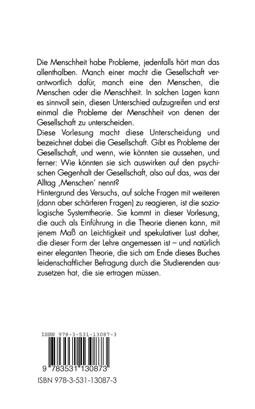 Rückseite: 9783531130873 | Das seltsame Problem der Weltgesellschaft | Peter Fuchs | Taschenbuch
