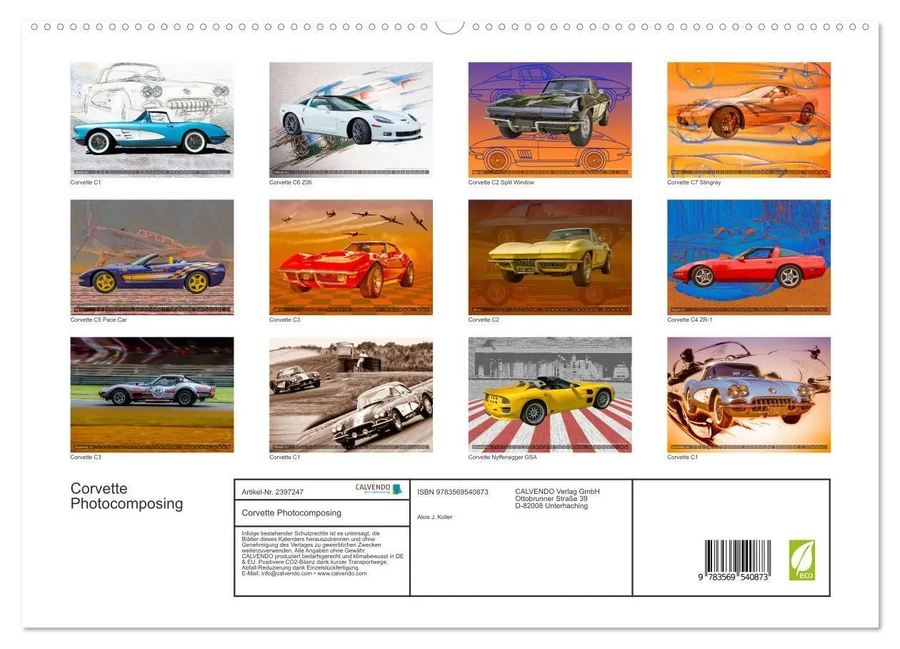 Bild: 9783569540873 | Corvette Photocomposing (Wandkalender 2027 DIN A2 quer), CALVENDO...