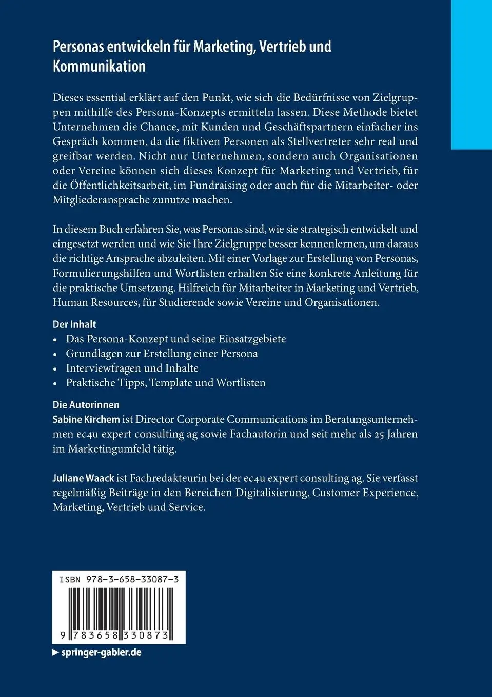 Rückseite: 9783658330873 | Personas entwickeln für Marketing, Vertrieb und Kommunikation | Buch