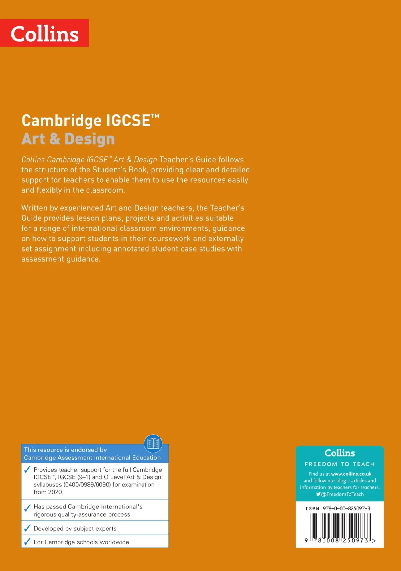 Rückseite: 9780008250973 | Cambridge Igcse(tm) Art and Design Teacher's Guide | Collins Uk | Buch