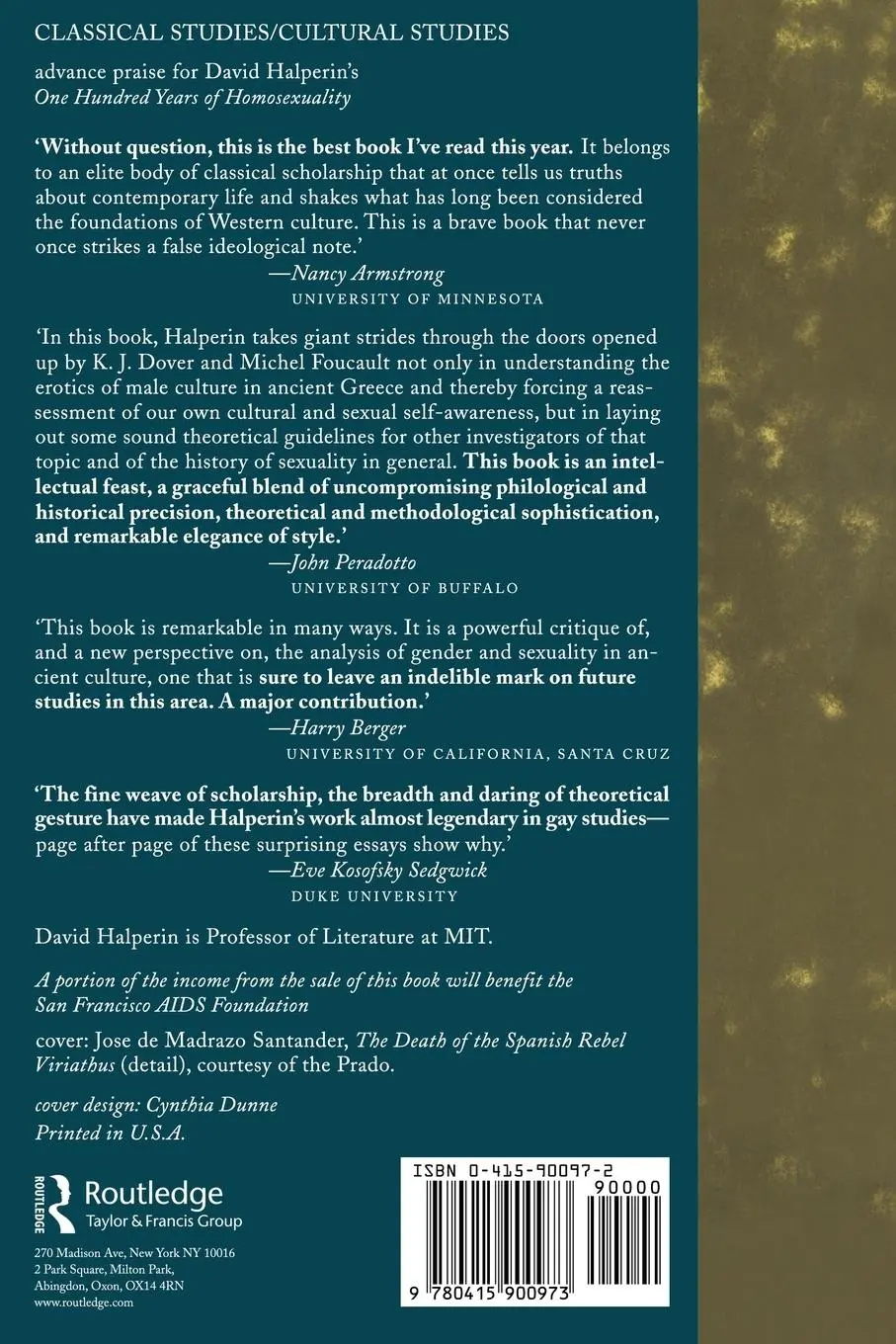 Rückseite: 9780415900973 | One Hundred Years of Homosexuality | And Other Essays on Greek Love