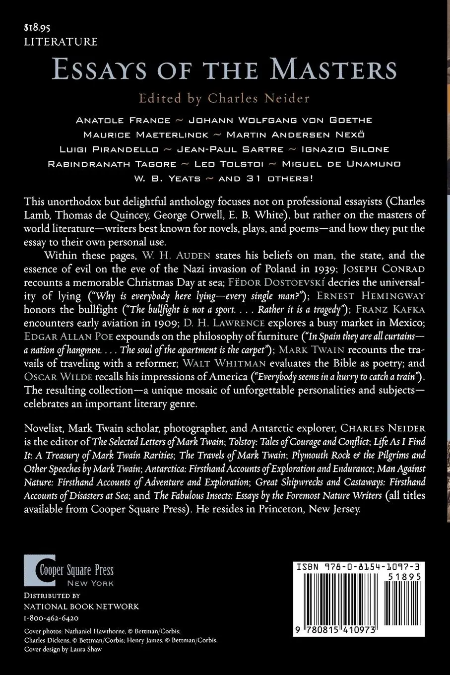 Rückseite: 9780815410973 | Essays of the Masters | Charles Neider | Taschenbuch | Englisch | 2000