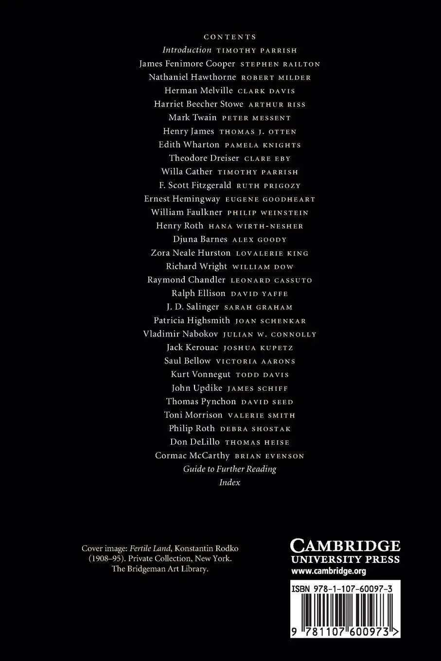 Rückseite: 9781107600973 | The Cambridge Companion to American Novelists | Timothy Parrish | Buch