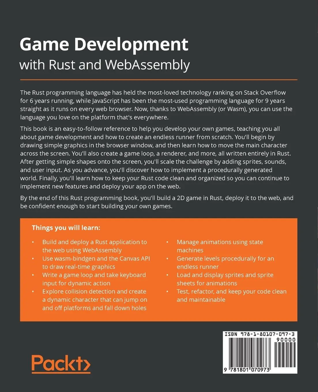Rückseite: 9781801070973 | Game Development with Rust and WebAssembly | Eric Smith | Taschenbuch