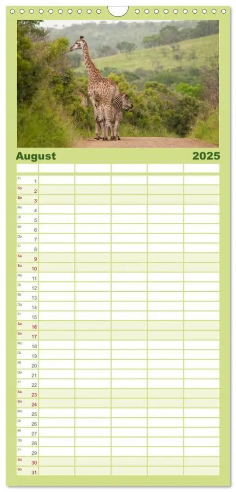 Bild: 9783457110973 | Familienplaner 2025 - Tierische Glücksmomente mit 5 Spalten...