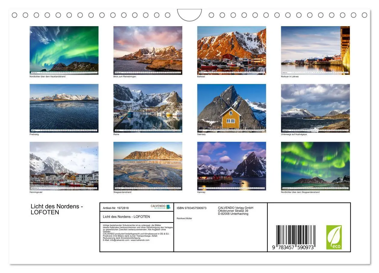 Bild: 9783457590973 | Licht des Nordens - LOFOTEN (Wandkalender 2026 DIN A4 quer),...
