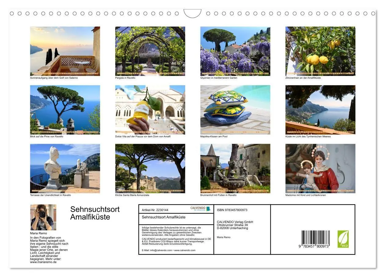 Bild: 9783457800973 | Sehnsuchtsort Amalfiküste (Wandkalender 2026 DIN A3 quer), CALVENDO...