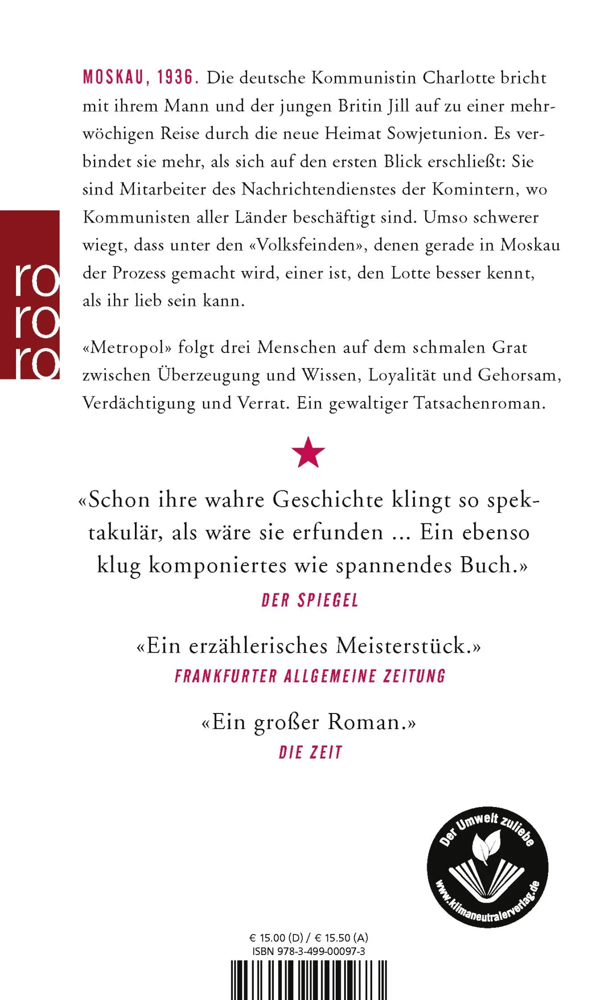 Rückseite: 9783499000973 | Metropol | Eugen Ruge | Taschenbuch | 432 S. | Deutsch | 2021