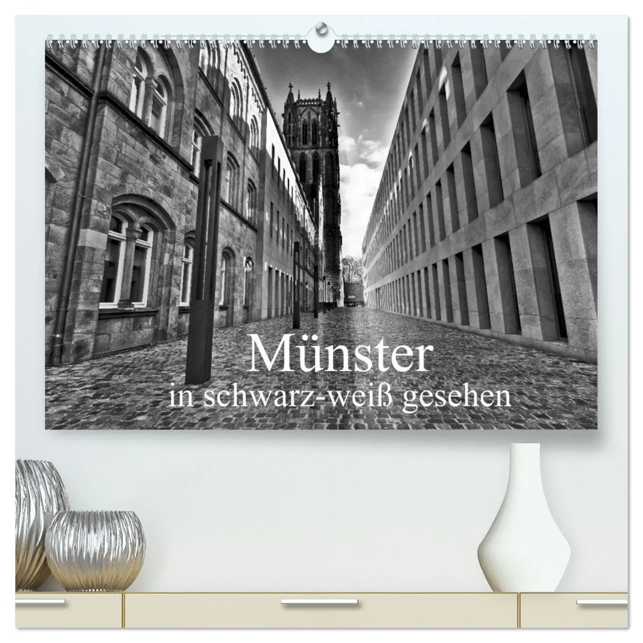 Cover: 9783516060973 | Münster in schwarz-weiß gesehen (hochwertiger Premium Wandkalender...
