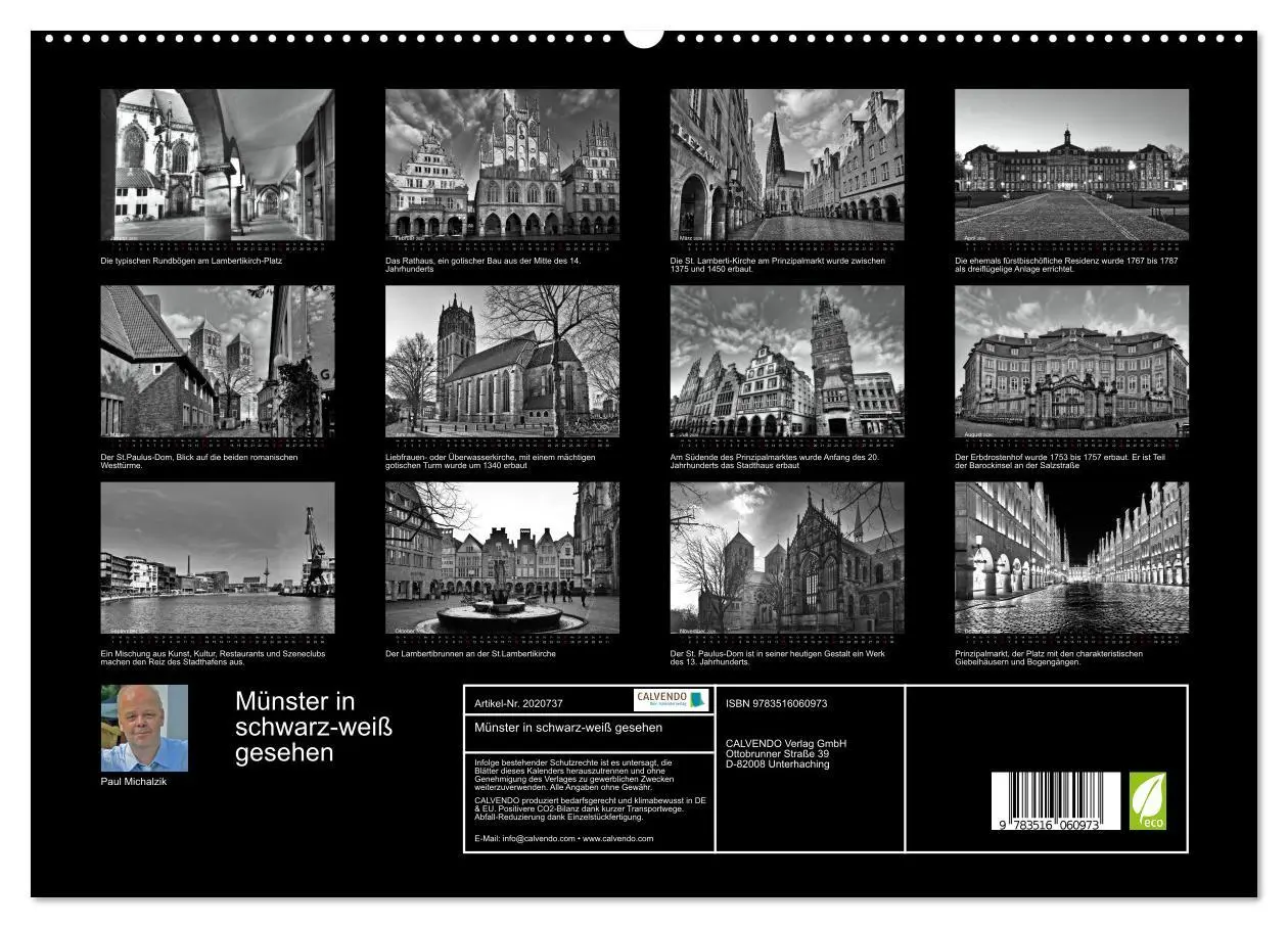 Bild: 9783516060973 | Münster in schwarz-weiß gesehen (hochwertiger Premium Wandkalender...
