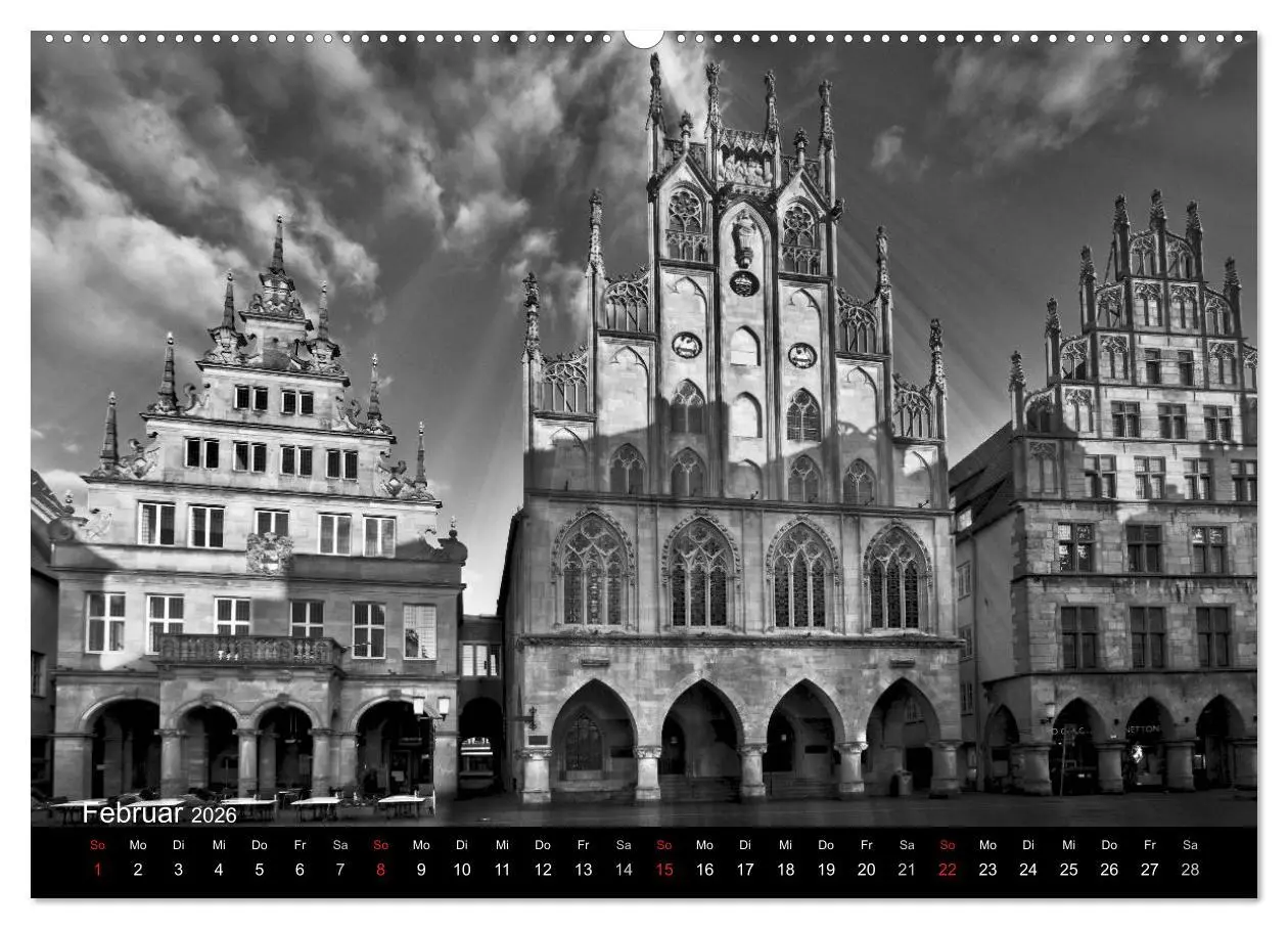 Bild: 9783516060973 | Münster in schwarz-weiß gesehen (hochwertiger Premium Wandkalender...
