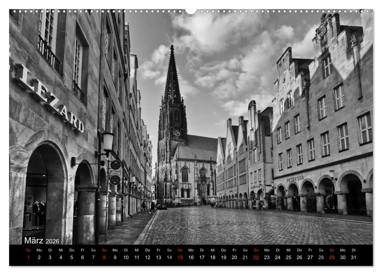 Bild: 9783516060973 | Münster in schwarz-weiß gesehen (hochwertiger Premium Wandkalender...