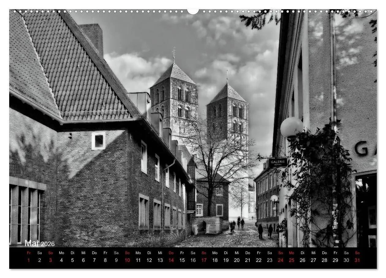 Bild: 9783516060973 | Münster in schwarz-weiß gesehen (hochwertiger Premium Wandkalender...