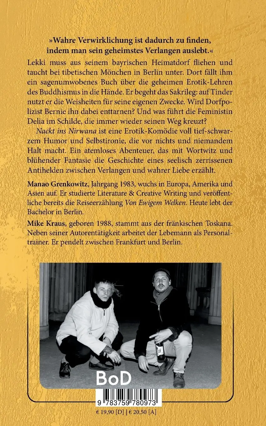 Rückseite: 9783759780973 | Nackt ins Nirwana | Ein Schundroman | Manao Grenkowitz (u. a.) | Buch