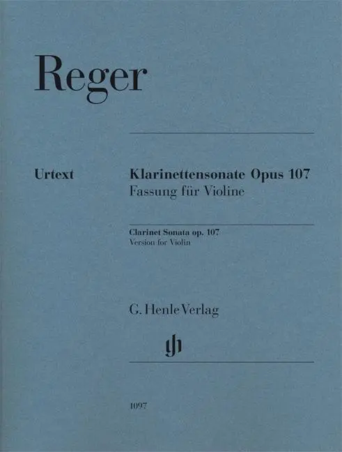 Cover: 9790201810973 | Klarinettensonate Opus 107 | Clarinet Sonata op. 107 | Max Reger