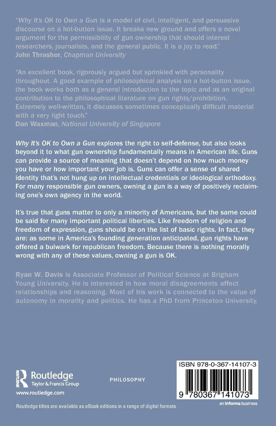 Rückseite: 9780367141073 | Why It's OK to Own a Gun | Ryan W Davis | Taschenbuch | Englisch