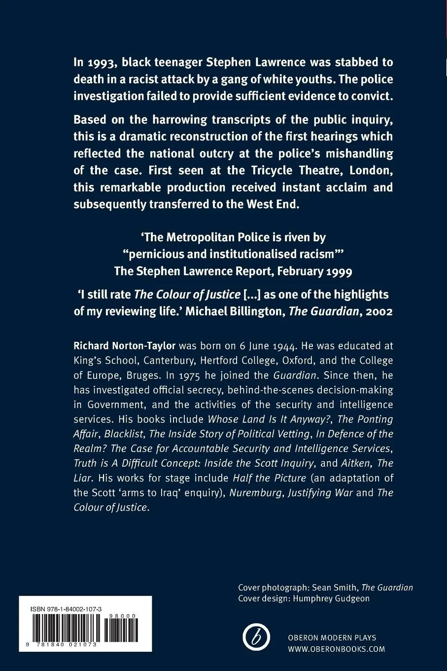 Rückseite: 9781840021073 | The Colour of Justice | Richard Norton-Taylor | Taschenbuch | Englisch