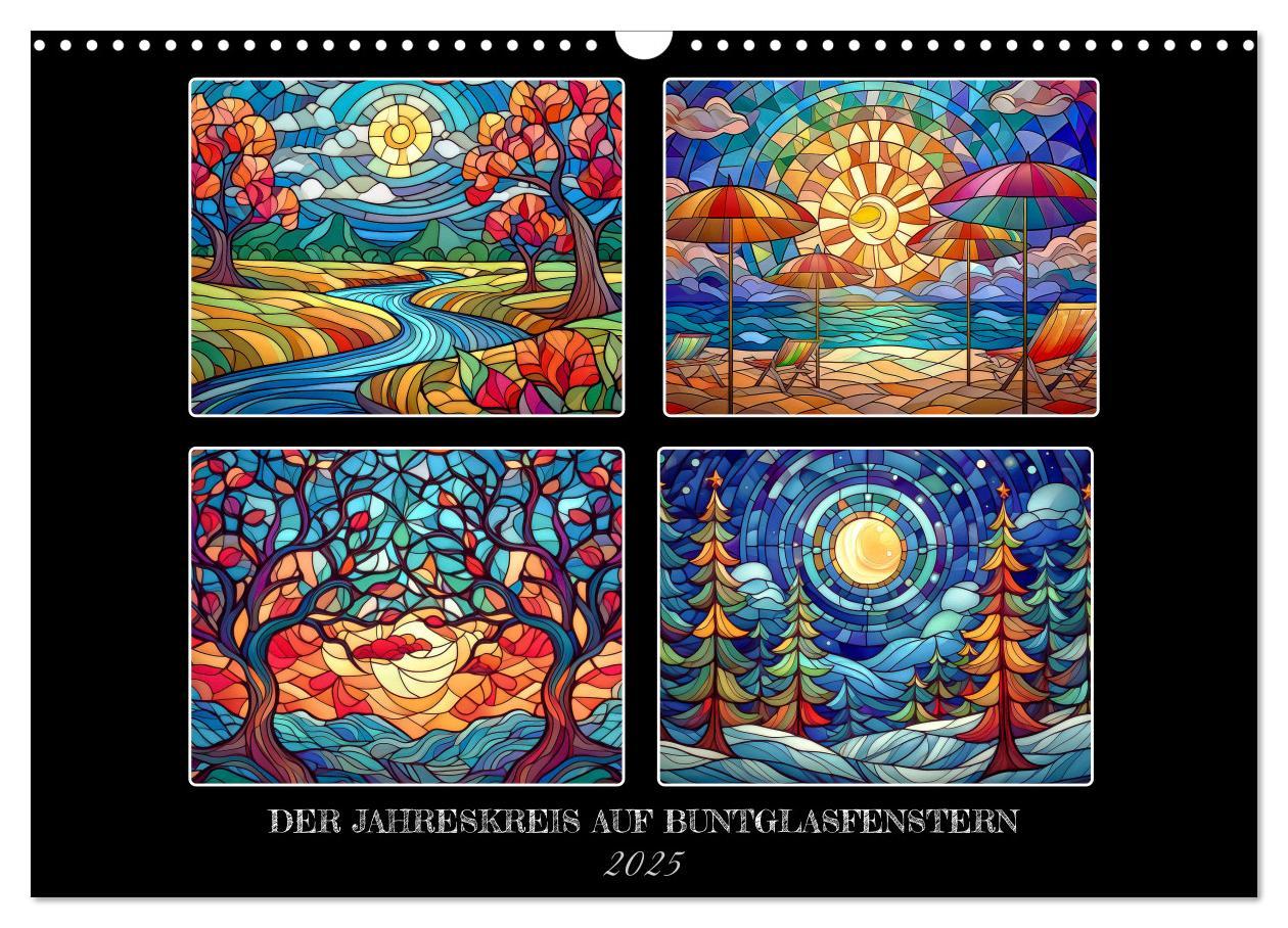 Cover: 9783457171073 | Der Jahreskreis auf Buntglasfenstern (Wandkalender 2025 DIN A3...