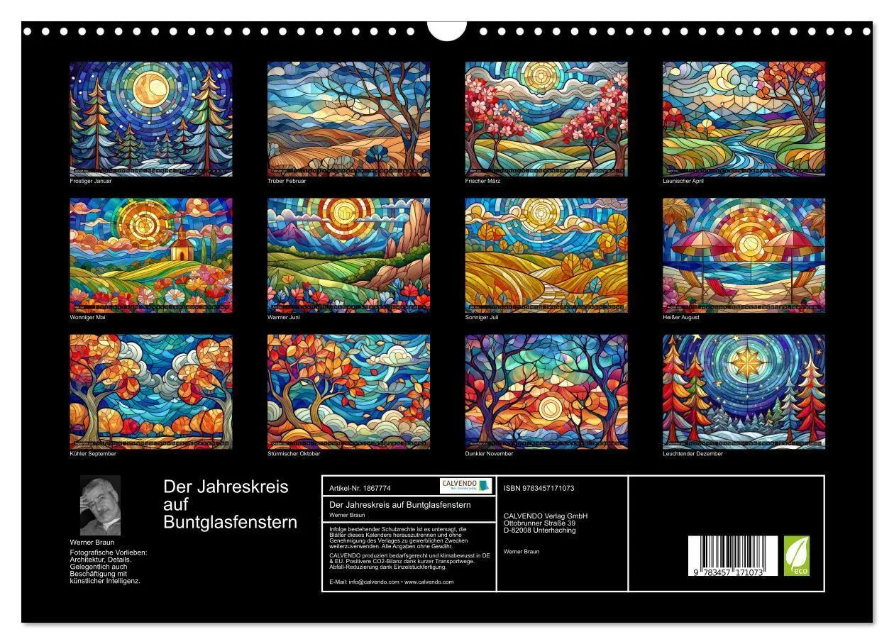 Bild: 9783457171073 | Der Jahreskreis auf Buntglasfenstern (Wandkalender 2025 DIN A3...