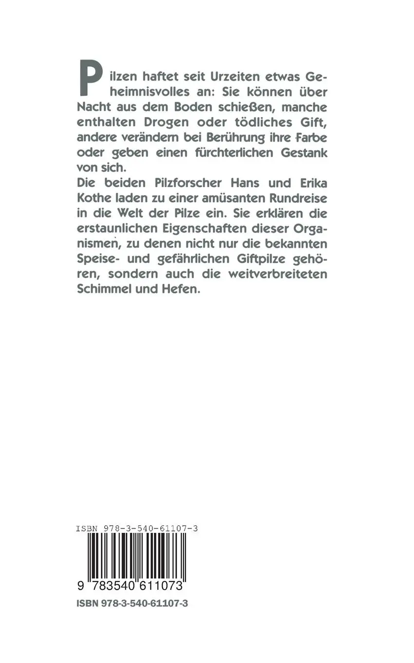 Rückseite: 9783540611073 | Pilzgeschichten | Wissenswertes aus der Mykologie | Kothe (u. a.) | ix