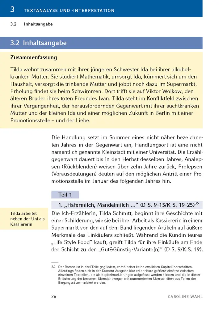 Bild: 9783804421073 | 22 Bahnen von Caroline Wahl - Textanalyse und Interpretation | Wahl