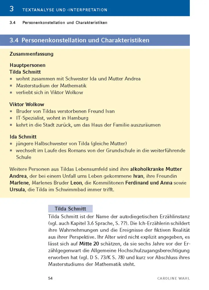 Bild: 9783804421073 | 22 Bahnen von Caroline Wahl - Textanalyse und Interpretation | Wahl