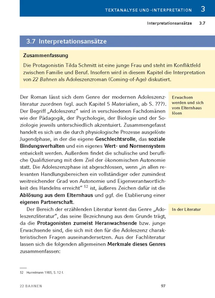 Bild: 9783804421073 | 22 Bahnen von Caroline Wahl - Textanalyse und Interpretation | Wahl