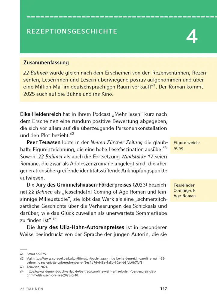 Bild: 9783804421073 | 22 Bahnen von Caroline Wahl - Textanalyse und Interpretation | Wahl