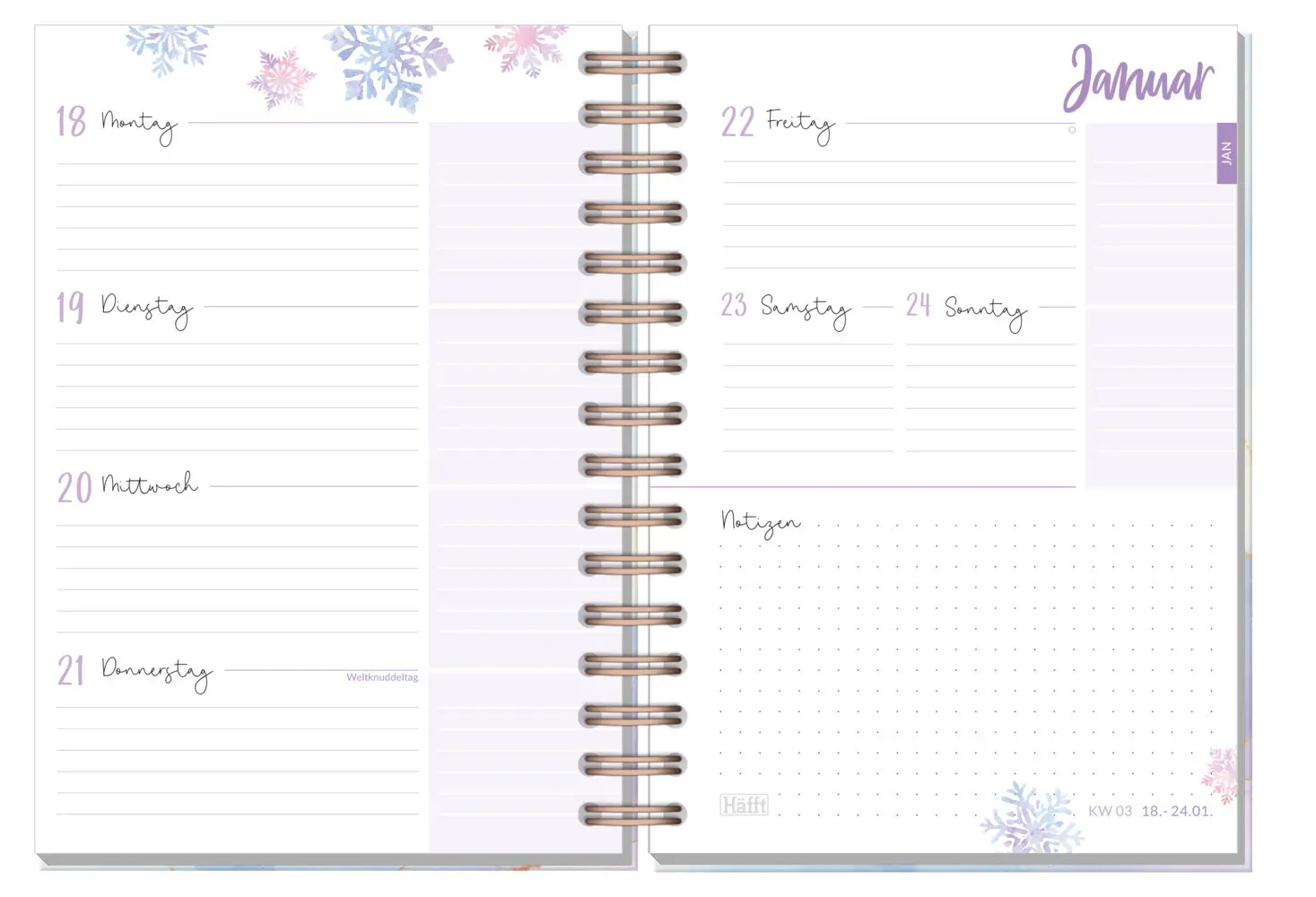 Bild: 4029357111173 | Häfft-Timer Fancy 26/27 [Bleu &amp; Rosé] EM | Andreas Reiter | Kalender