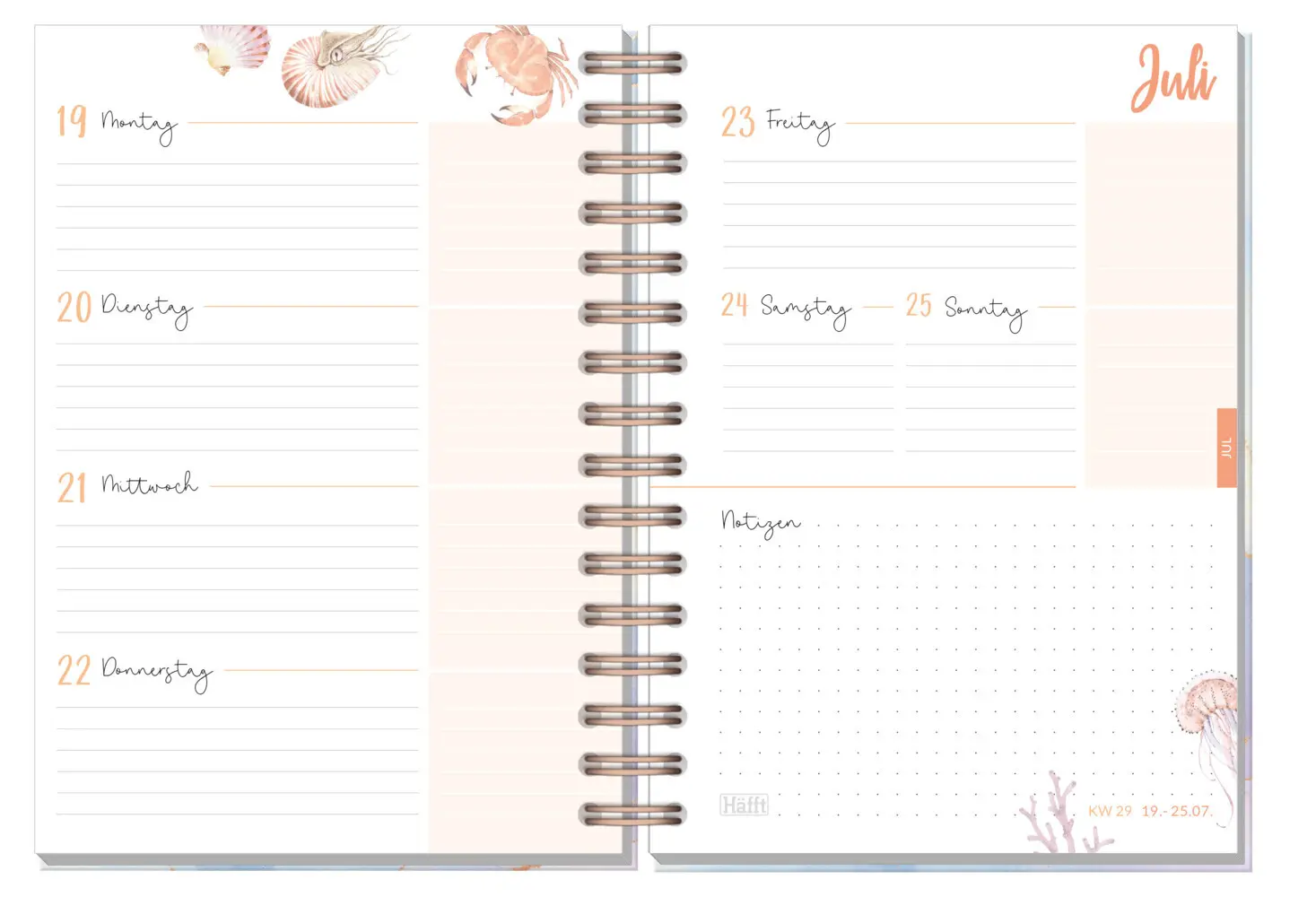 Bild: 4029357111173 | Häfft-Timer Fancy 26/27 [Bleu &amp; Rosé] EM | Andreas Reiter | Kalender