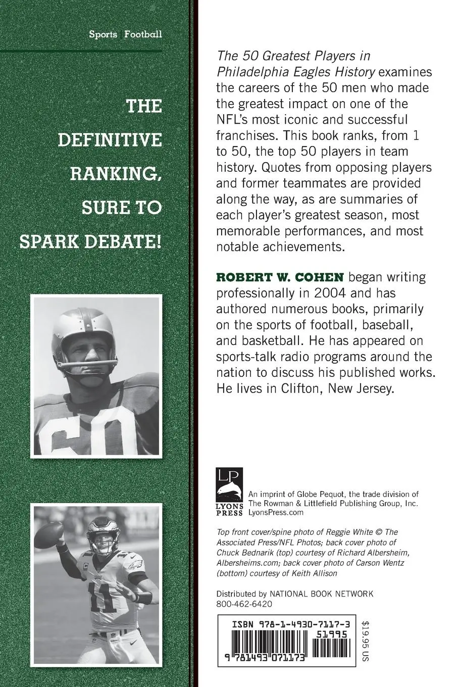 Rückseite: 9781493071173 | The 50 Greatest Players in Philadelphia Eagles History | Cohen | Buch