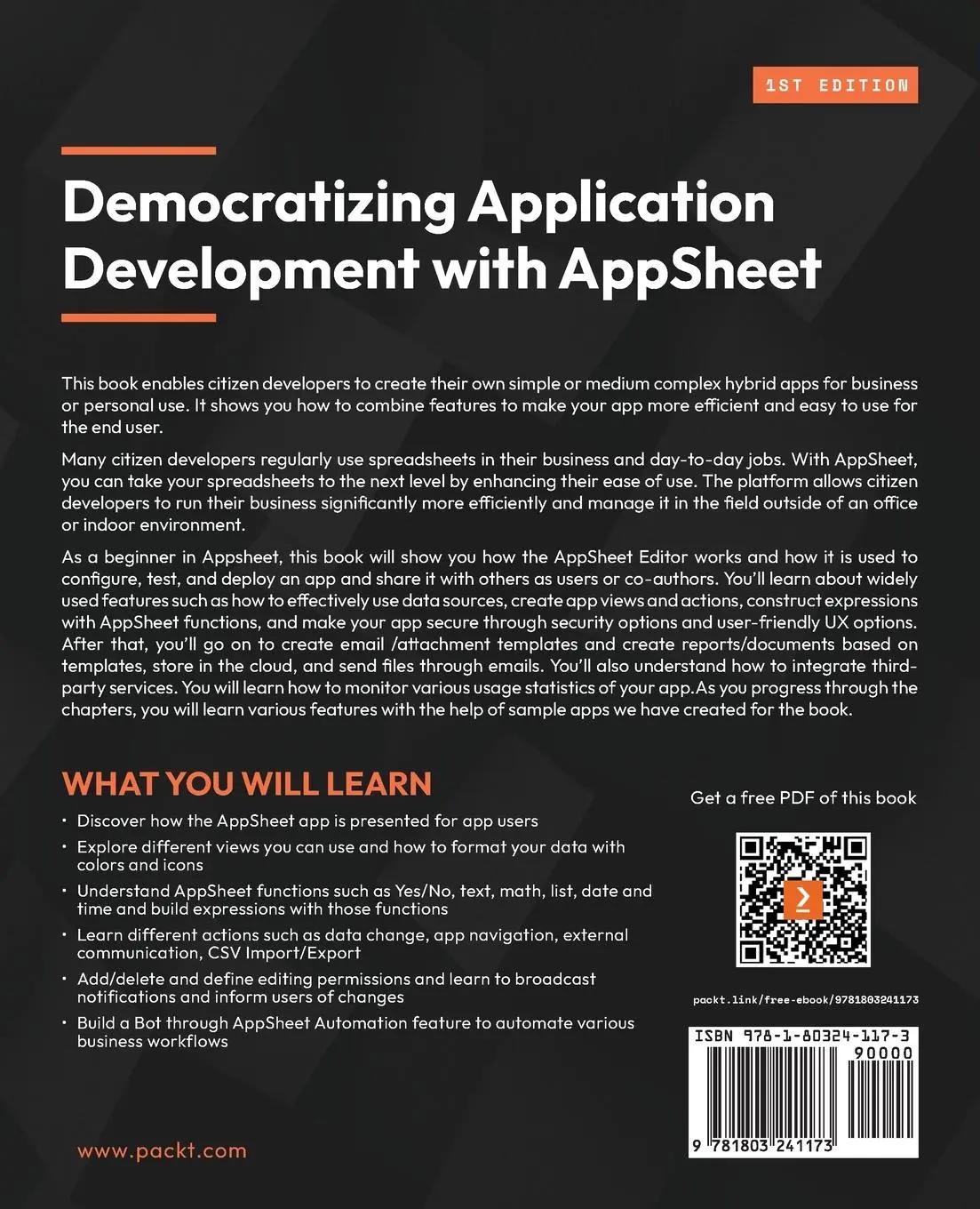 Rückseite: 9781803241173 | Democratizing Application Development with AppSheet | Tsuji (u. a.)
