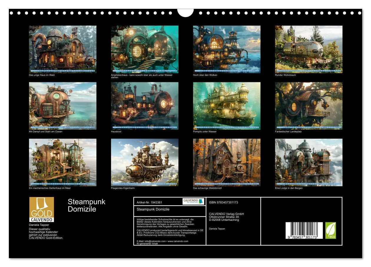 Bild: 9783457301173 | Steampunk Domizile (Wandkalender 2026 DIN A3 quer), CALVENDO...