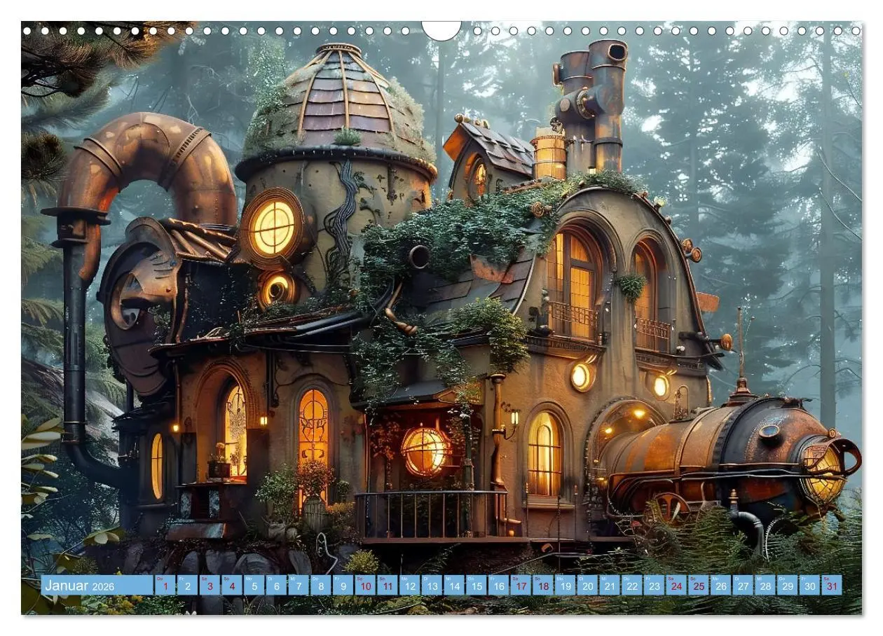 Bild: 9783457301173 | Steampunk Domizile (Wandkalender 2026 DIN A3 quer), CALVENDO...