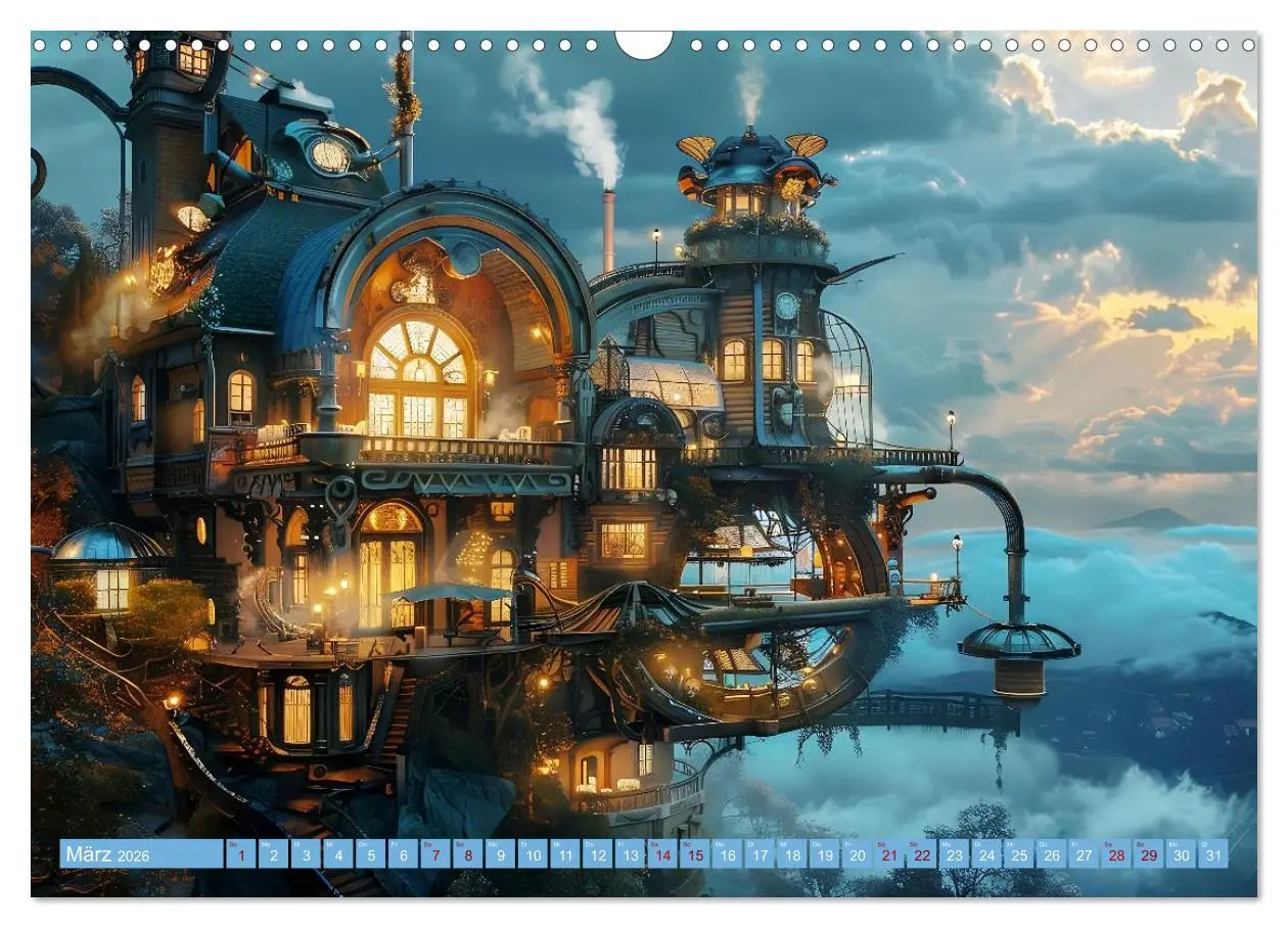 Bild: 9783457301173 | Steampunk Domizile (Wandkalender 2026 DIN A3 quer), CALVENDO...