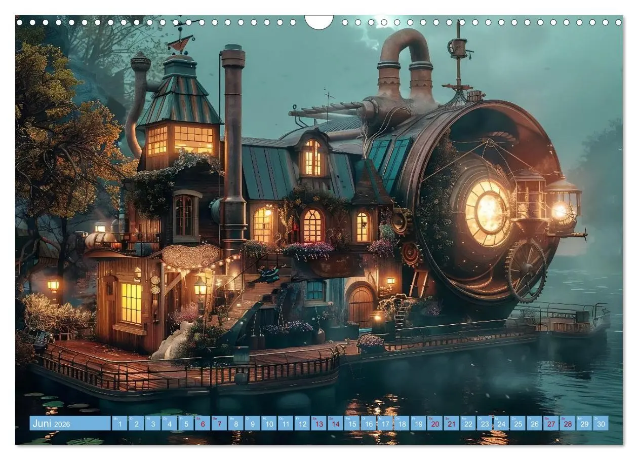 Bild: 9783457301173 | Steampunk Domizile (Wandkalender 2026 DIN A3 quer), CALVENDO...