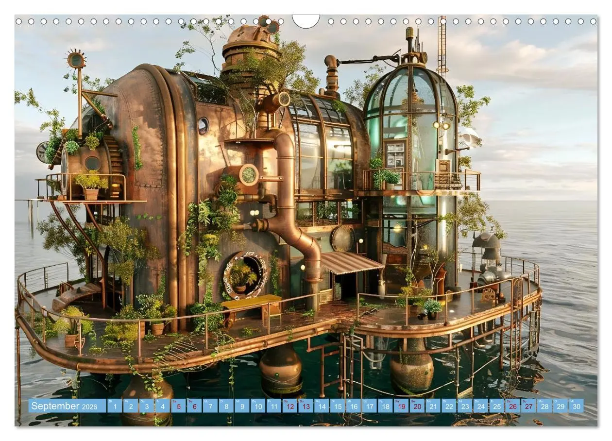 Bild: 9783457301173 | Steampunk Domizile (Wandkalender 2026 DIN A3 quer), CALVENDO...
