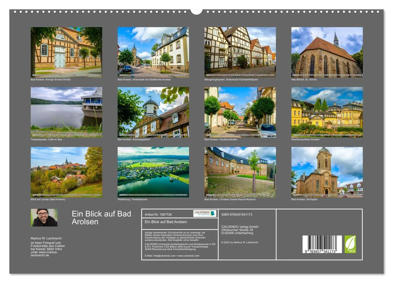 Bild: 9783457541173 | Ein Blick auf Bad Arolsen (hochwertiger Premium Wandkalender 2026...