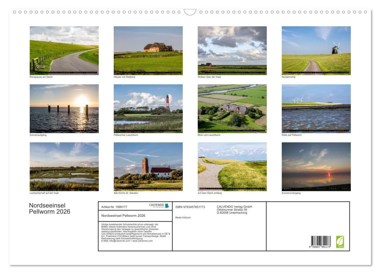 Bild: 9783457851173 | Nordseeinsel Pellworm 2026 (Wandkalender 2026 DIN A2 quer),...