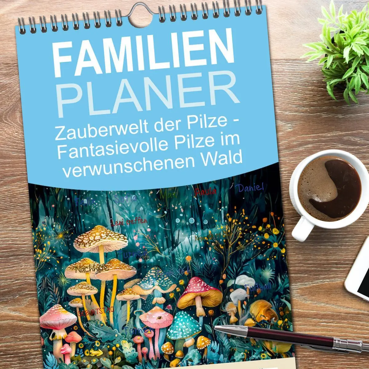 Bild: 9783516491173 | Familienplaner 2026 - Zauberwelt der Pilze - Fantasievolle Pilze im...