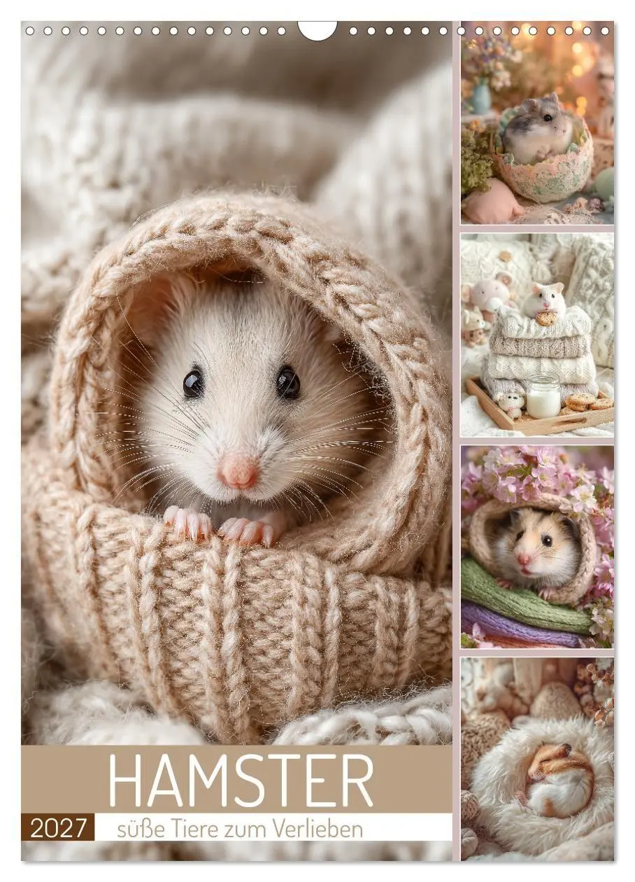 Hamster - süße Tiere zum Verlieben (Wandkalender 2027 DIN A3 hoch), CALVENDO Monatskalender