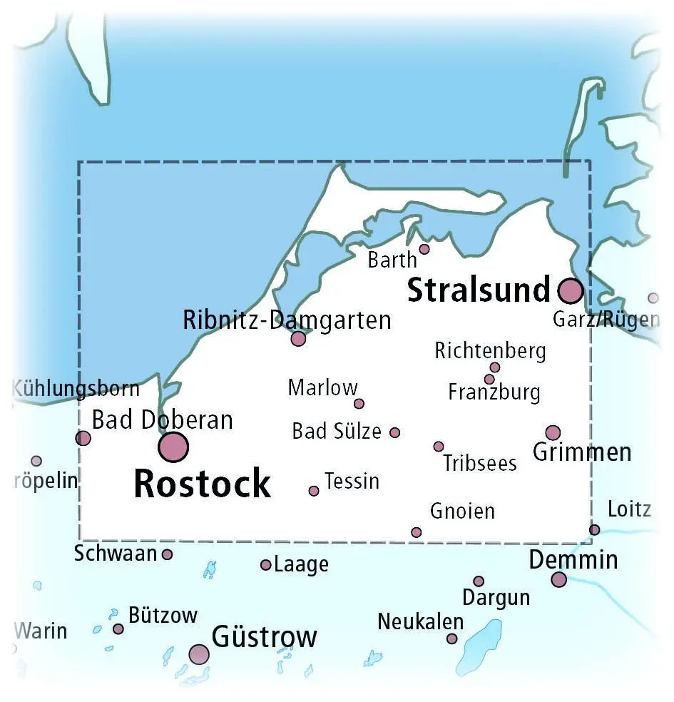 Bild: 9783747301173 | Fischland-Darß-Zingst, Rostock, Stralsund, Recknitztal 1:100 000