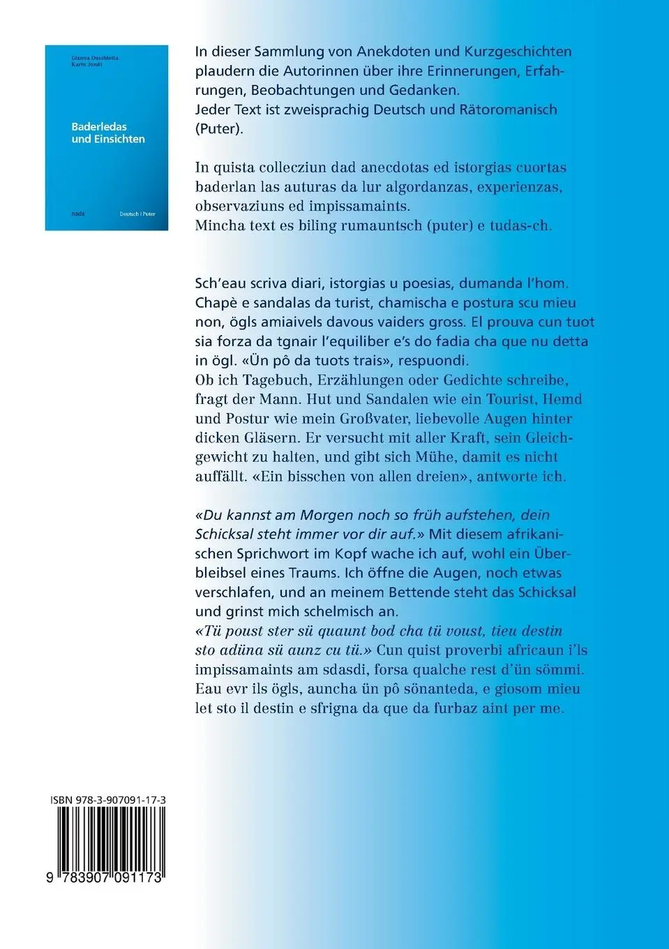 Rückseite: 9783907091173 | Baderledas und Einsichten | Gianna Duschletta (u. a.) | Taschenbuch