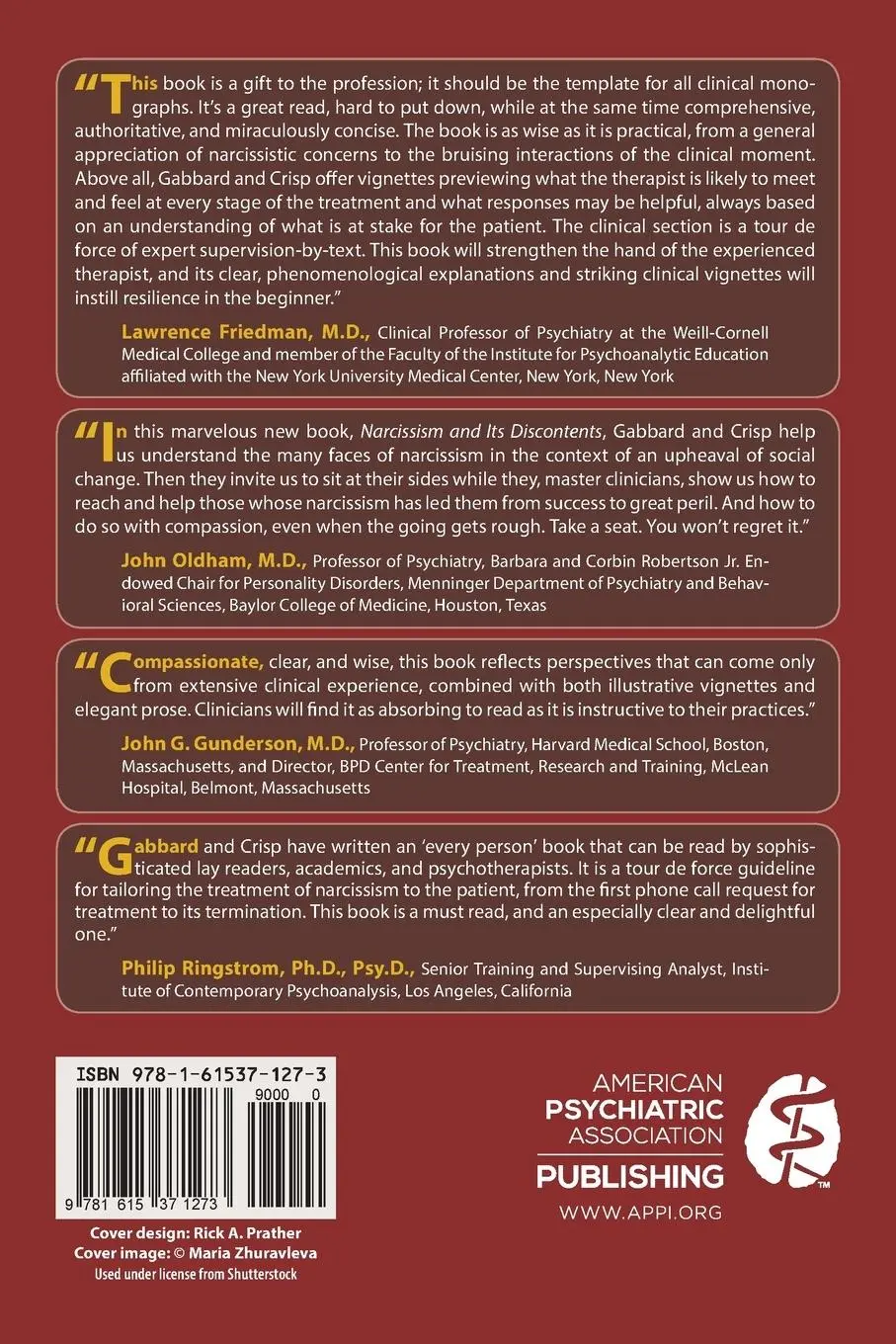 Rückseite: 9781615371273 | Narcissism and Its Discontents | Glen O. Gabbard (u. a.) | Taschenbuch