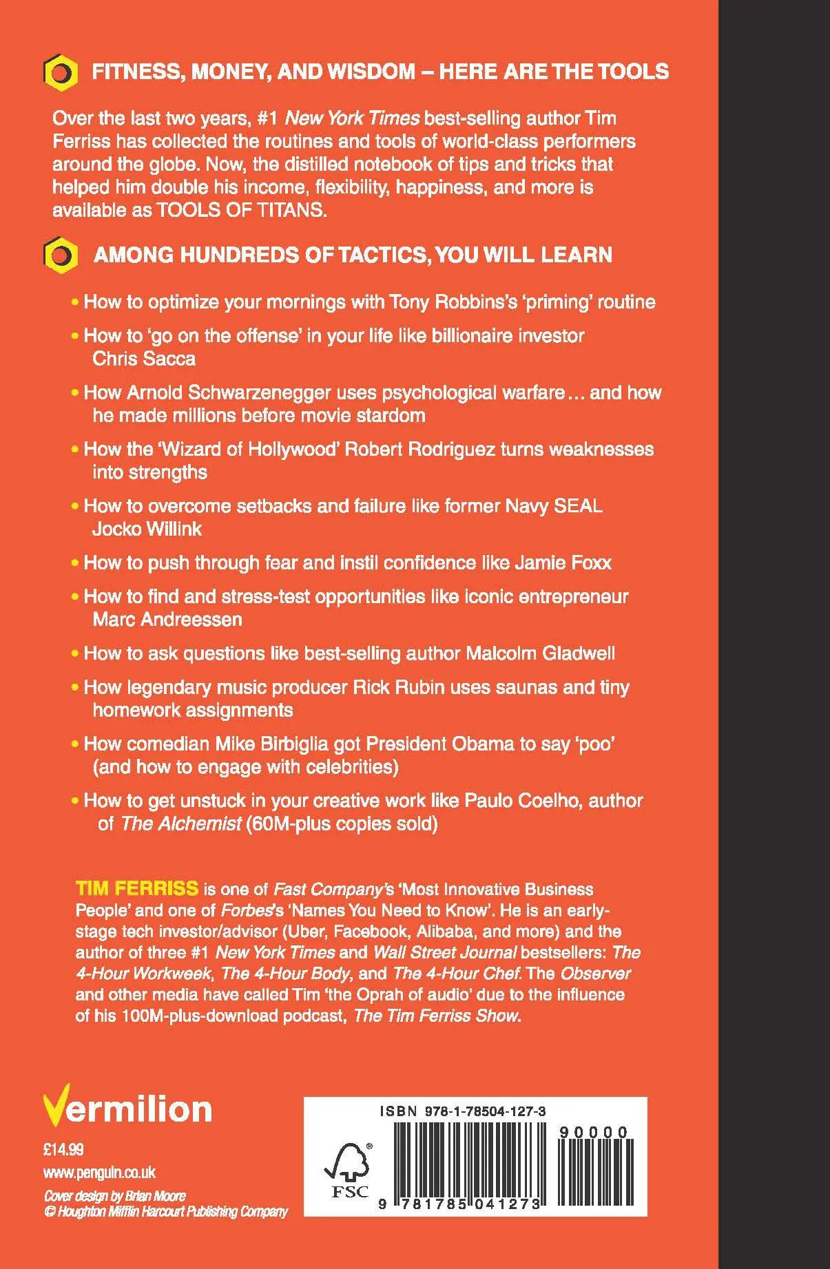 Rückseite: 9781785041273 | Tools of Titans | Timothy Ferriss | Taschenbuch | Vermilion | 680 S.