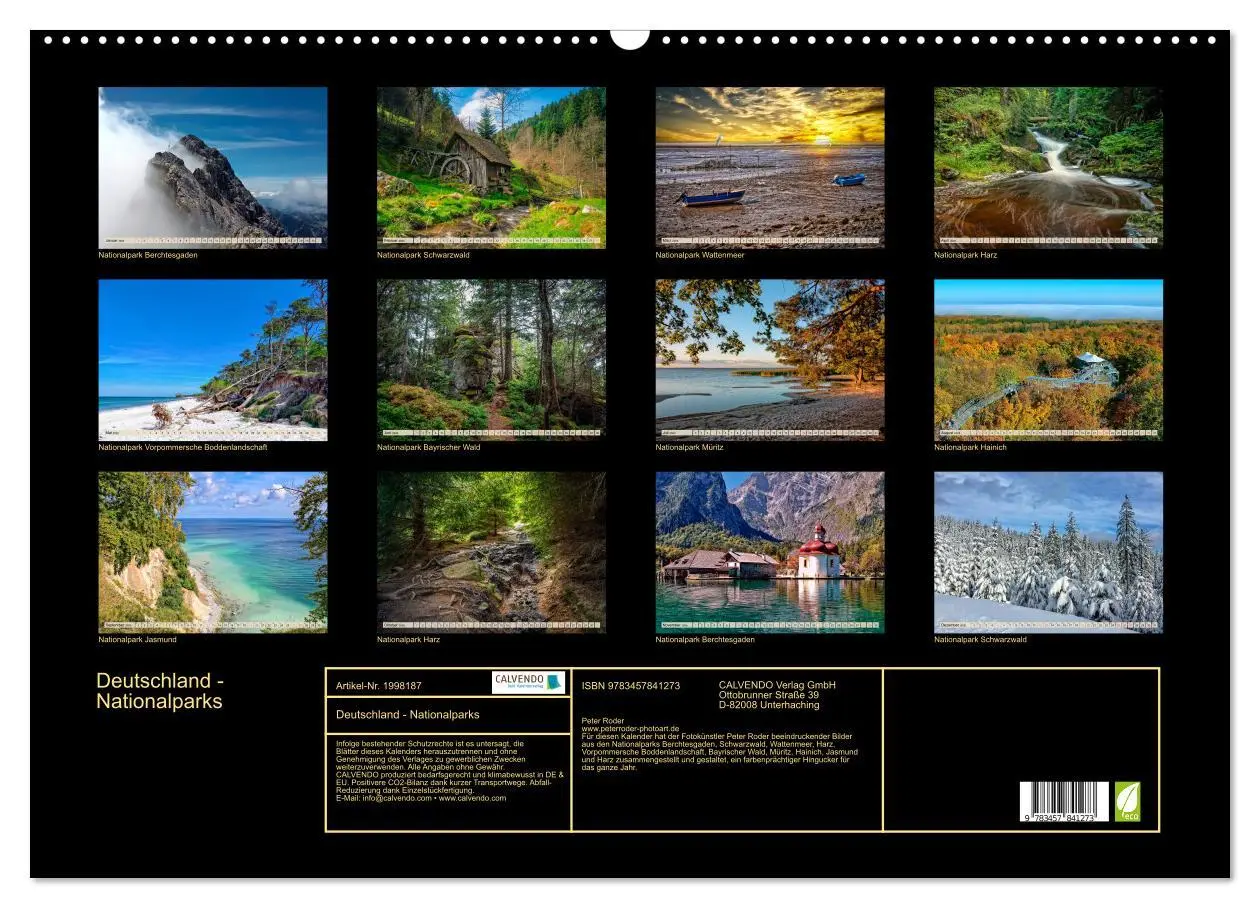 Bild: 9783457841273 | Deutschland - Nationalparks (Wandkalender 2026 DIN A2 quer),...