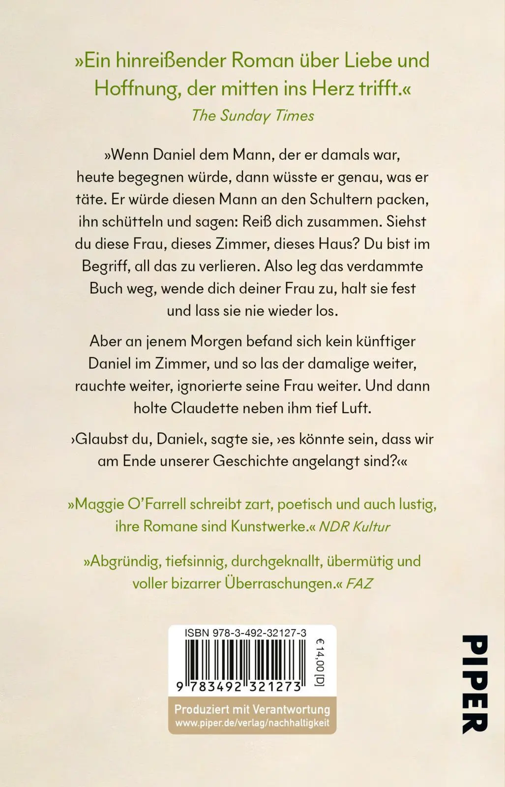 Rückseite: 9783492321273 | Hier muss es sein | Maggie O'Farrell | Taschenbuch | 544 S. | Deutsch