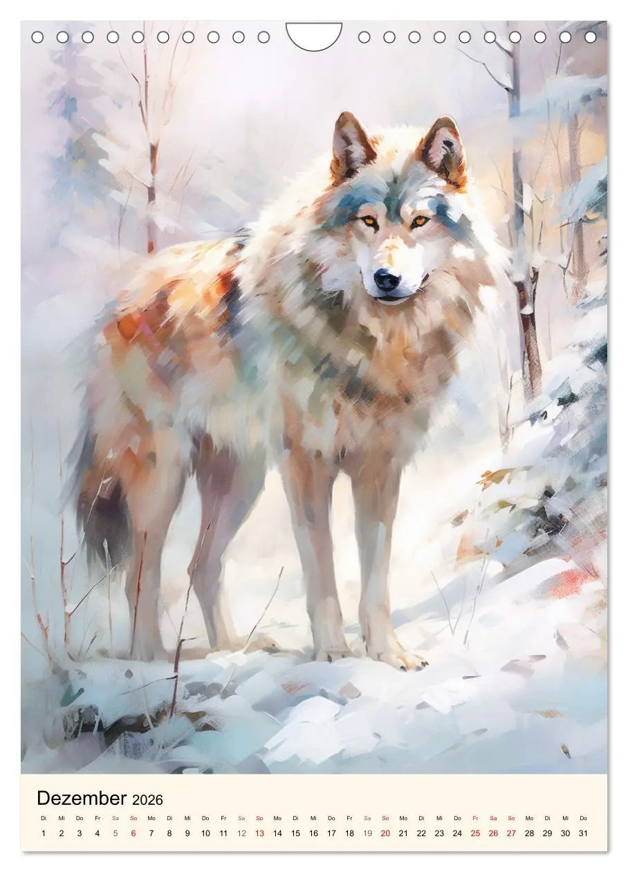 Bild: 9783516311273 | Wölfe. Zarte Aquarelle von beeindruckenden Tieren (Wandkalender...