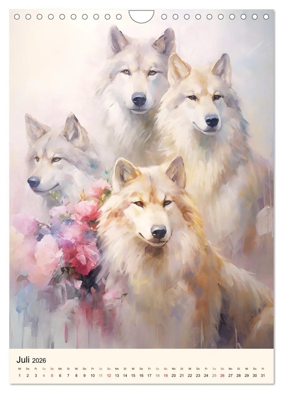 Bild: 9783516311273 | Wölfe. Zarte Aquarelle von beeindruckenden Tieren (Wandkalender...