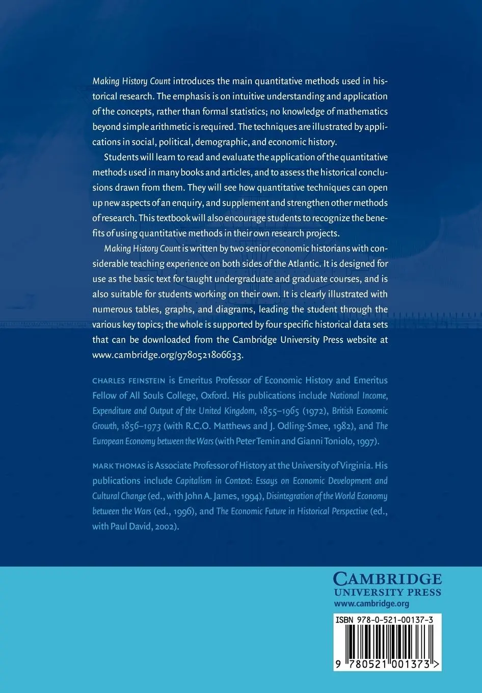 Rückseite: 9780521001373 | Making History Count | A Primer in Quantitative Methods for Historians
